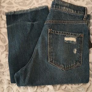 Express Straight Ankle Hi Rise Dark Wash Jeans